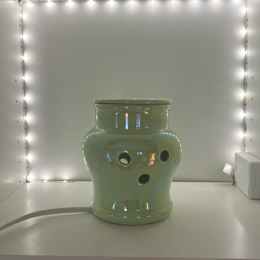 Lime Green Iridescent Candle Wax Melt Warmer